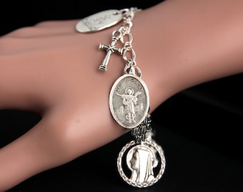 San Pancracio Bracelet. Catholic Bracelet. Saint Pancras Charm Bracelet. Catholic Jewelry Religious Jewelry. Handmade Jewelry