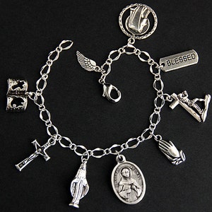 Saint Thomas Aquinas Bracelet. Catholic Bracelet. St Thomas Aquinas Charm Bracelet. Catholic Jewelry. Patron Saint Bracelet.