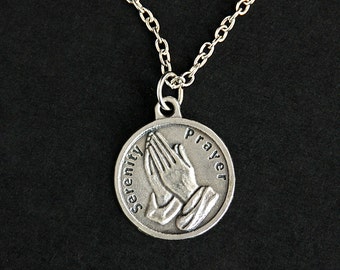 Collier de prière de sérénité. Collier chrétien. Collier sérénité. Collier à breloques catholique. Bijoux chrétiens. Collier religieux.