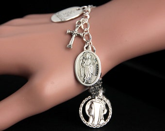 Archangel Gabriel Bracelet. Catholic Bracelet. Charm Bracelet. Christian Jewelry. Religious Bracelet. Handmade Jewelry.