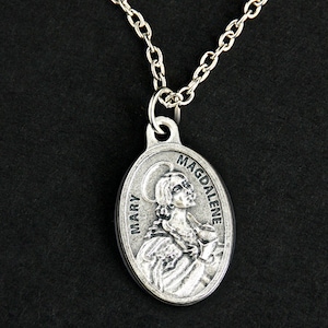 Mary Magdalene Necklace. Christian Necklace. Mary Magdalene Medal Necklace. Catholic Charm Necklace. Christian Jewelry. Religious Necklace.