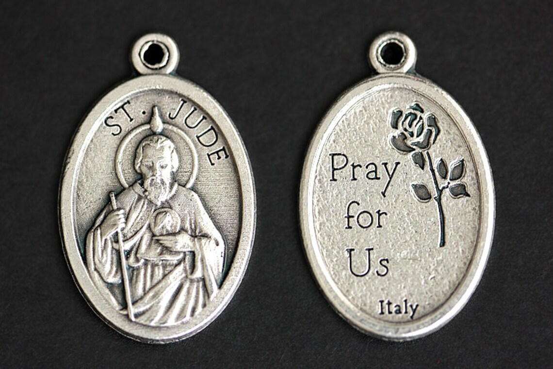 Saint Jude Necklace. Catholic Necklace. St Jude Saint Medal Necklace ...