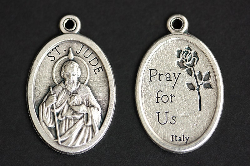 Saint Jude Necklace. Catholic Necklace. St Jude Saint Medal Necklace ...