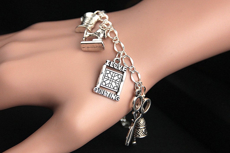 Quilting Bracelet. Quilting Charm Bracelet. Craft Bracelet. Etsy