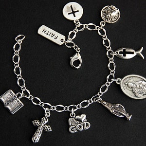 Saint Jude Bracelet. Catholic Bracelet. St Jude Charm Bracelet. Patron Saint Bracelet. Christian Jewelry. Religious Bracelet.