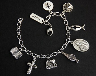 Saint Jude Bracelet. Catholic Bracelet. St Jude Charm Bracelet. Patron Saint Bracelet. Christian Jewelry. Religious Bracelet.