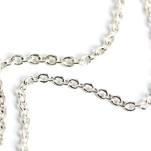 Just the Chain. Silver Plated Necklace Chain. Build Your Own Charm Necklace. Silver Necklace Chain with Lobster Clasp. Replacement Chain.