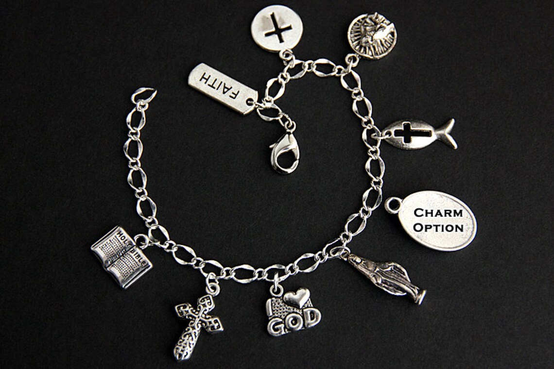 Religious Bracelet. Catholic Charm Bracelet. Christian Etsy
