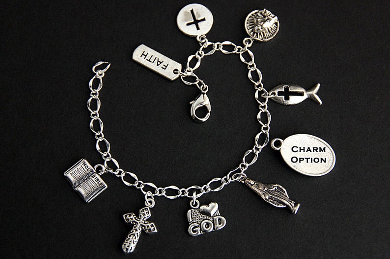 Religious Bracelet. Catholic Charm Bracelet. Christian Etsy