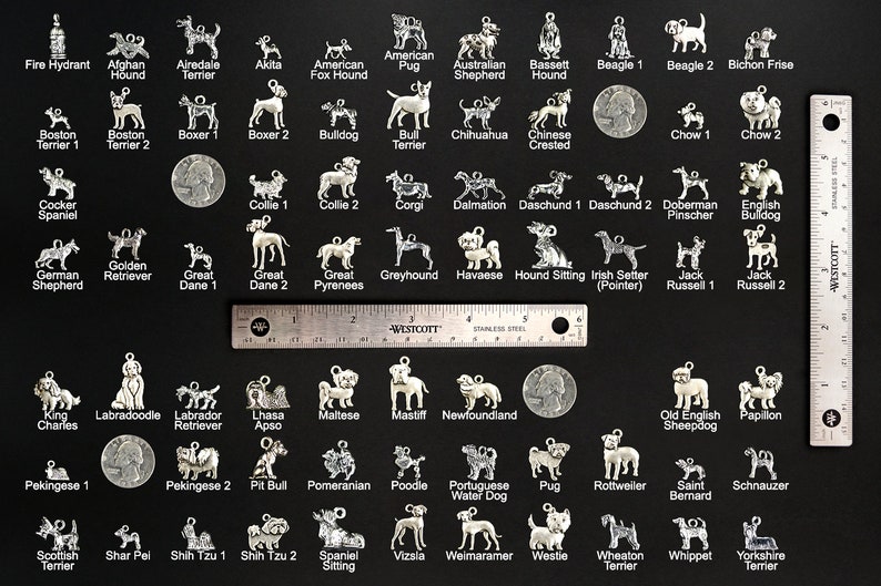 Dog Breed Charms. Dog Charm. Add-On Charm for Bracelet Charm or Necklace Charm. Christian Charm. Silver Plated Charm. image 2