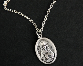 Patron Saint of Blind/Paralyzed Alice Pendant with 18 Sterling Silver Lite Curb Chain Sterling Silver St Patron Saint of Blind/Paralyzed Alice Pendant with 18 Sterling Silver Lite Curb Chain Sterling Silver St