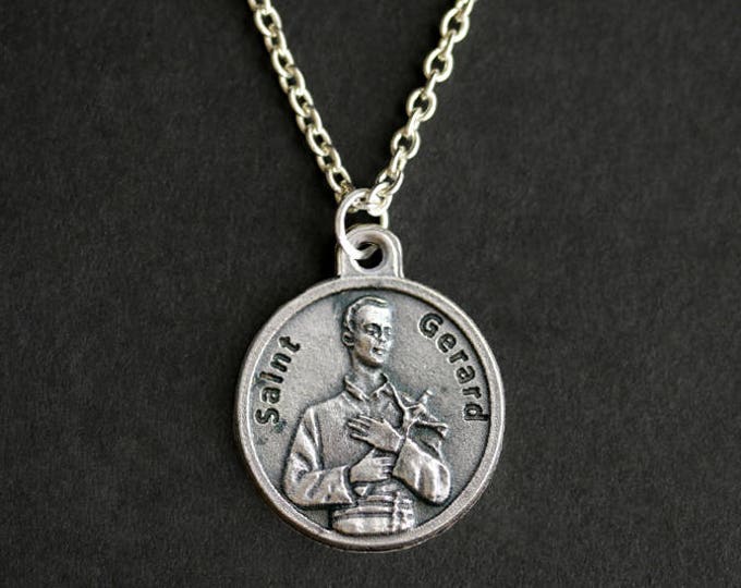 St Gerard Necklace. Gerard Prayer Necklace. Round Medal Etsy