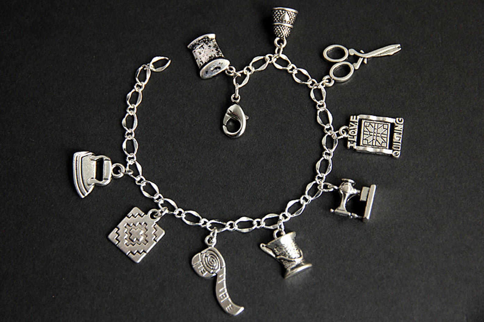 Quilting Bracelet. Quilting Charm Bracelet. Craft Bracelet. Etsy