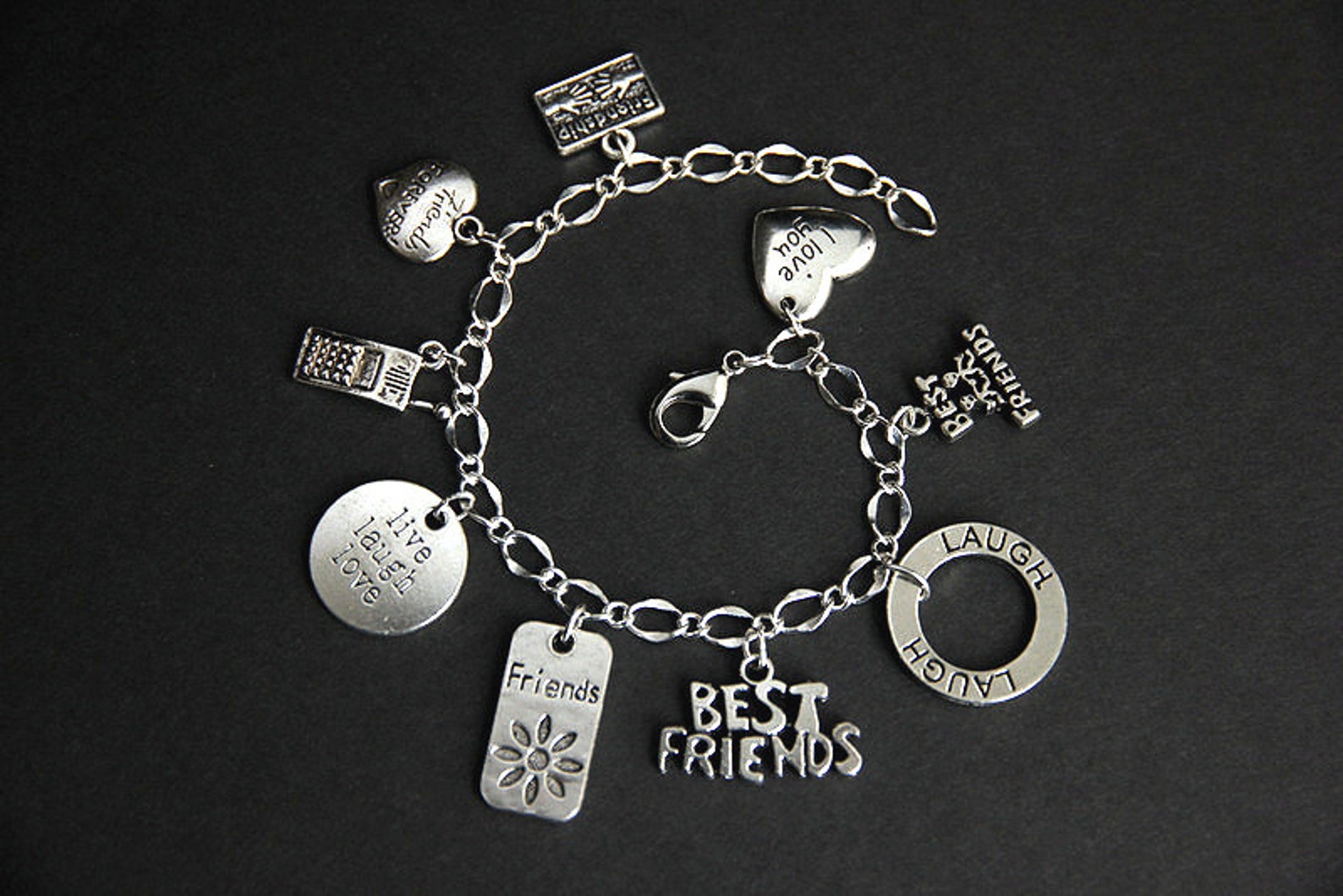 Best Friends Bracelet. Best Friend Charm Bracelet. Friendship Etsy