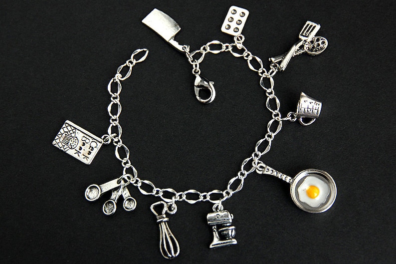 Cooking Bracelet. Cooking Charm Bracelet. Chef Bracelet. Etsy