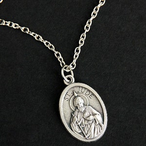 Saint Jude Necklace. Catholic Necklace. St Jude Saint Medal Necklace. Patron Saint Necklace. Christian Jewelry. Religious Necklace.