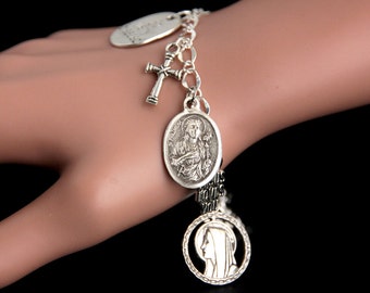 Saint Philomena Bracelet. Catholic Bracelet. St Philomena Charm Bracelet. Christian Jewelry. Patron Saint Bracelet. Religious Jewelry.