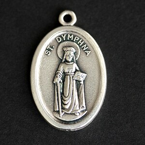 Saint Dymphna Necklace. Catholic Saint Necklace. St Dymphna Medal Necklace. Patron Saint Necklace. Christian Jewelry. Religious Necklace. image 2