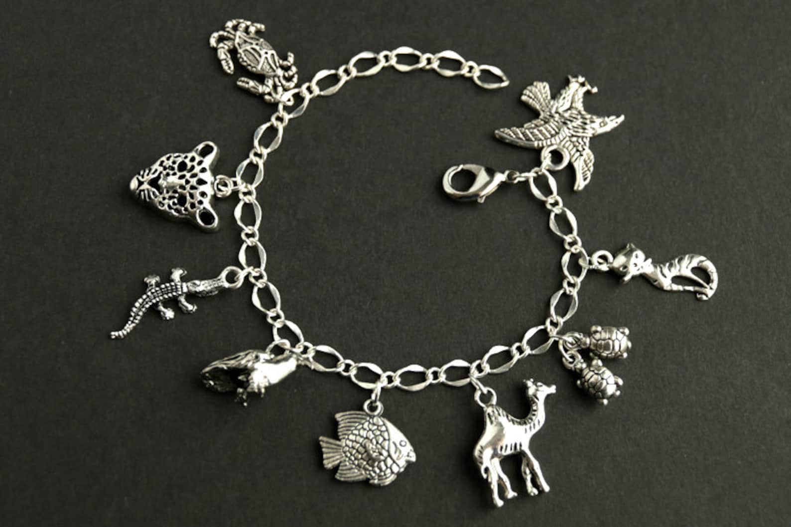 Animals Bracelet. World Animals Charm Bracelet. Wildlife - Etsy