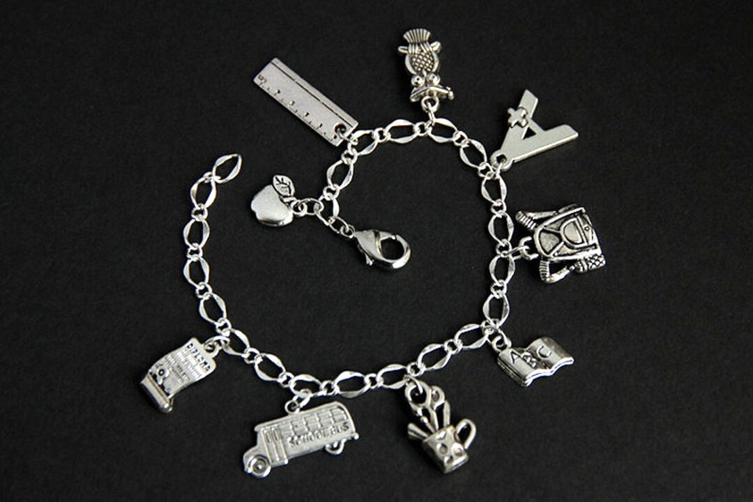 School Bracelet. School Charm Bracelet. Education Bracelet. Student