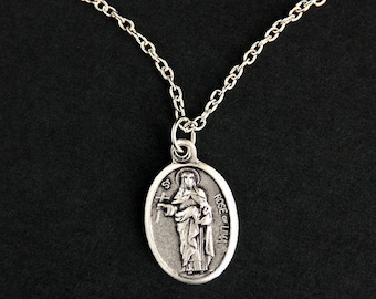 Saint Rose of Lima Necklace. Catholic Saint Necklace. St Rose of Lima Medal Necklace. Patron Saint Necklace. Religious Necklace.
