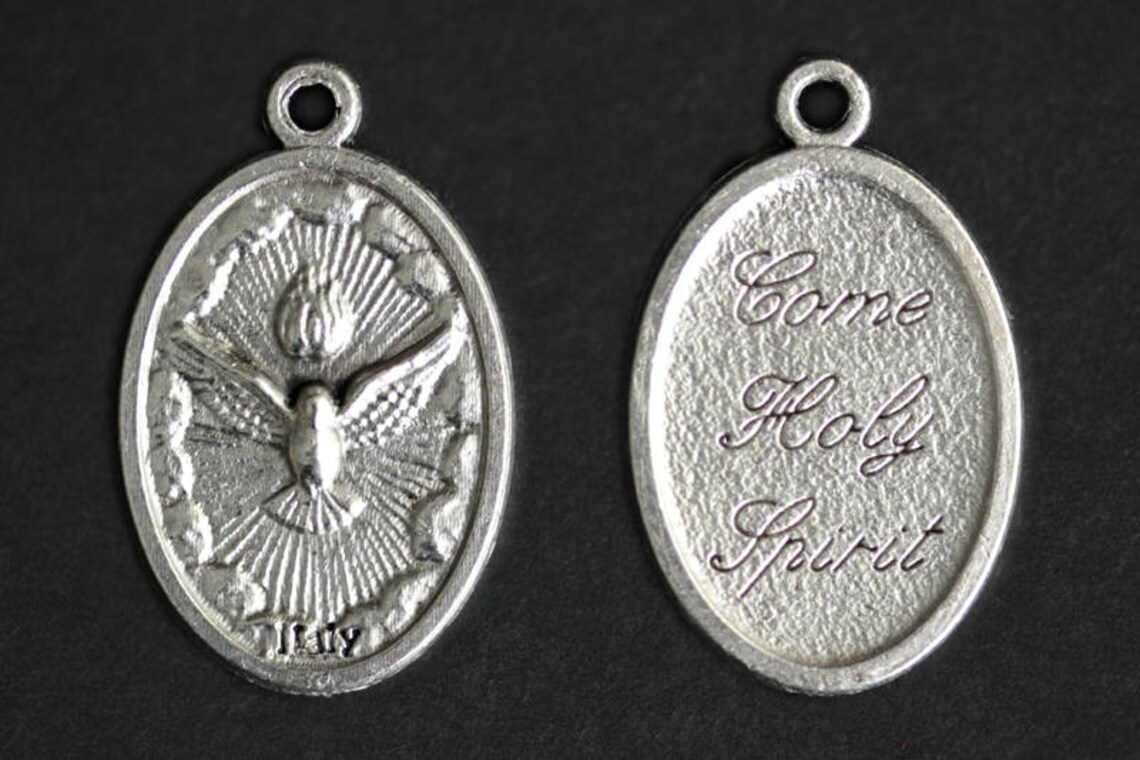 Holy Spirit Necklace Catholic Necklace Holy Spirit Medal Etsy Holy Spirit Necklace Catholic Necklace Holy Spirit Medal Etsy