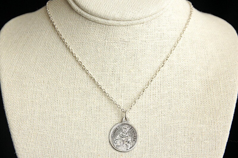 St Francis Necklace. Saint Francis Prayer Necklace. Round Etsy