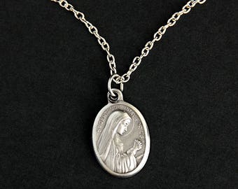 Saint Gertrude Necklace. Catholic Necklace. St Gertrude Medal Necklace. Patron Saint Necklace. Catholic Jewelry. Religious Necklace.