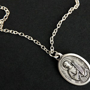 Saint Cecilia Necklace. Catholic Saint Necklace. St Cecilia Medal Necklace. Patron Saint Necklace. Christian Jewelry. Religious Necklace.