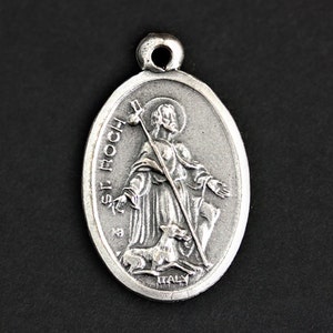 Saint Roch Necklace. Catholic Saint Necklace. St Roch Saint Medal Necklace. Patron Saint Necklace. Christian Jewelry. Religious Necklace. image 2