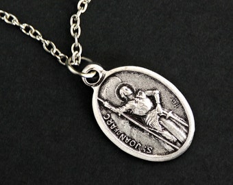 Saint Joan of Arc Necklace. Christian Necklace. St Joan of Arc Medal Necklace. Patron Saint Necklace. Catholic Jewelry. Religious Necklace.