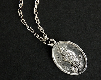 Collana di Santa Marta. Collana cristiana. Collana con medaglia di Santa Marta. Collana della Santa Patrona. Gioielli cattolici. Collana religiosa.