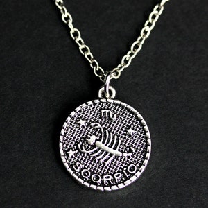 Scorpio Necklace. Horoscope Necklace. Scorpio Charm Necklace. Silver Necklace. Zodiac Necklace. Sun Sign Jewelry. Handmade Necklace.