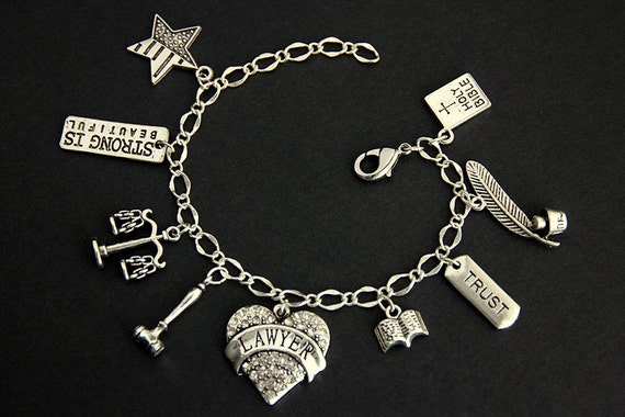 Lawyer Bracelet. Charm Bracelet. Attorney Bracelet. Law Bracelet. Law Student Gift. Silver Bracelet. Handmade Jewelry. Etsy