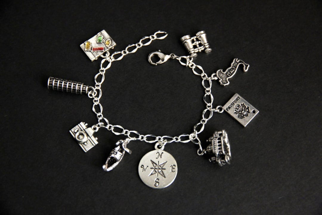 Italy Bracelet. Italian Charm Bracelet. Travel Bracelet. Tourist