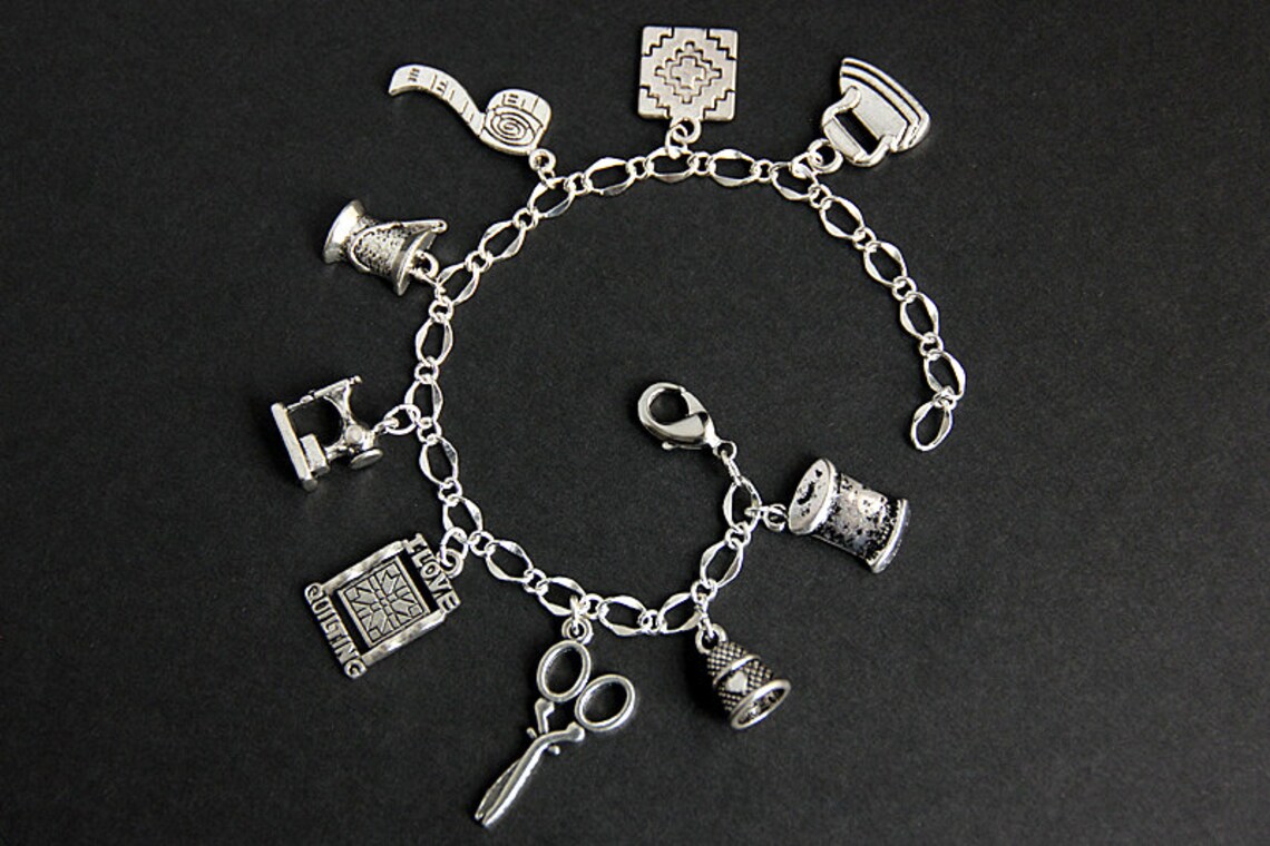 Quilting Bracelet. Quilting Charm Bracelet. Craft Bracelet. Etsy