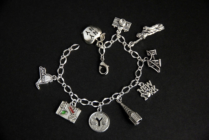 New York City Bracelet. NYC Charm Bracelet. Big Apple Etsy