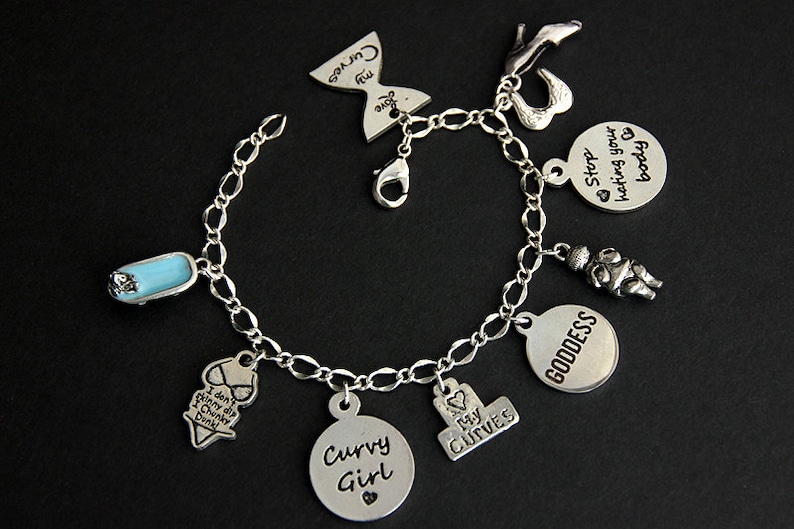 Curvy Girl Bracelet. Love Your Body Charm Bracelet. Plus Size Etsy