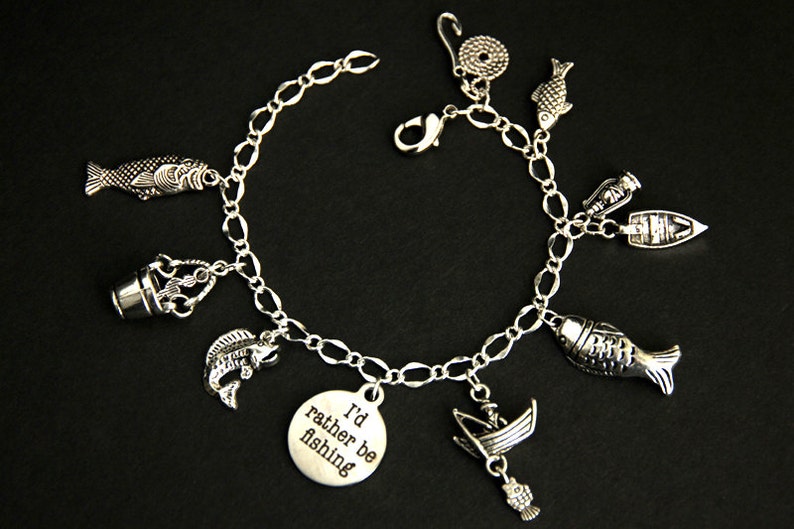 Fishing Bracelet. Fishing Trip Charm Bracelet. Gone Fishing Etsy