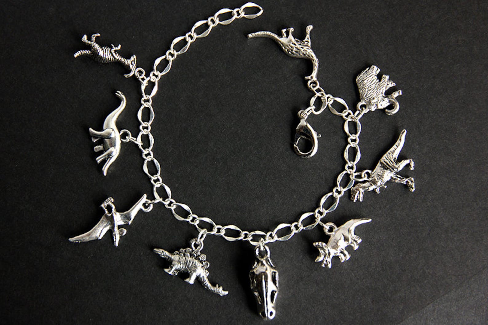 Dinosaur Bracelet. Paleontology Charm Bracelet. Dinosaur Lover - Etsy