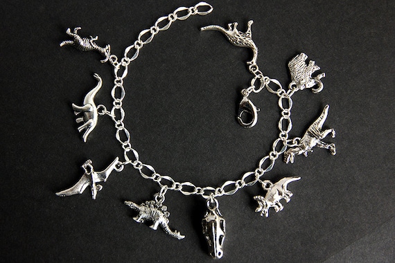 Dinosaur Bracelet. Paleontology Charm Bracelet. Dinosaur Lover