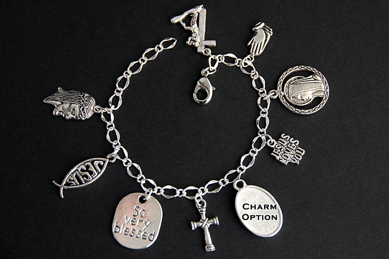 Christian Bracelet. Christian Charm Bracelet. Religious Etsy