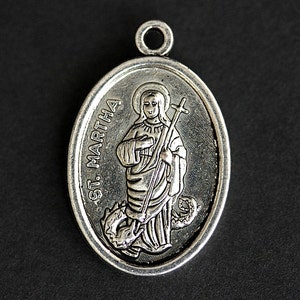 Saint Martha Necklace. Christian Necklace. St Martha Medal Necklace ...