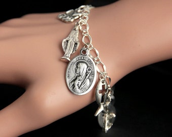 Saint Bridget Bracelet. Catholic Bracelet. St Bridget Charm Bracelet. Catholic Jewelry. Religious Jewelry. Handmade Jewelry.