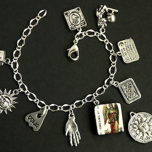 Tarot Bracelet. Temperance Charm Bracelet. Divination Bracelet. Silver Bracelet. La Temperanza Bracelet Tarot Jewelry. Metaphysical Jewelry. image 4