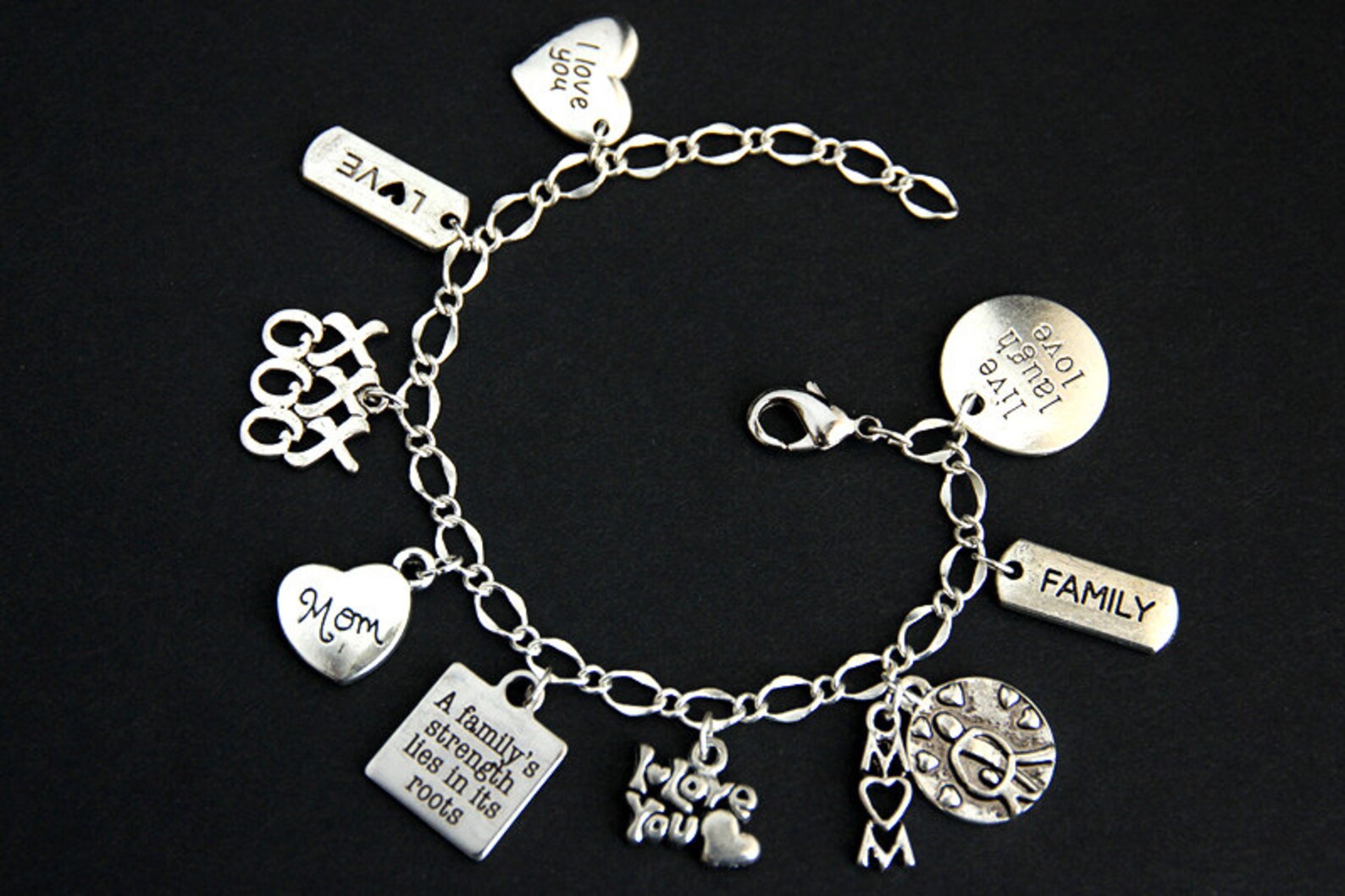 Mother Bracelet. Family Love Charm Bracelet. Mom Bracelet. Etsy