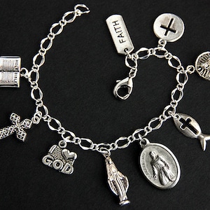 Saint Peregrine Bracelet. Christian Bracelet. St Peregrine Catholic Charm Bracelet. Christian Jewelry. Religious Bracelet. Handmade Jewelry.