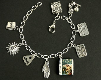 Tarot Card Bracelet. The Star Charm Bracelet. Divination Bracelet. Silver Bracelet. Le Stelle Bracelet Tarot Jewelry. Metaphysical Jewelry.