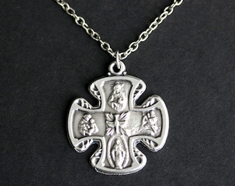 Pendentif Ancien En Argent 800 - Saint Christophe - Breloque Religieuse Vintage