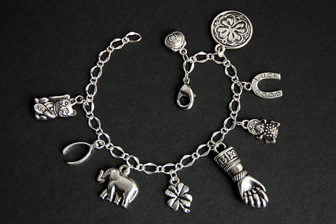 Good Luck Bracelet. Lucky Charm Bracelet. Lucky Bracelet. Good Fortune Bracelet. Silver Bracelet. Handmade Jewelry. Etsy UK